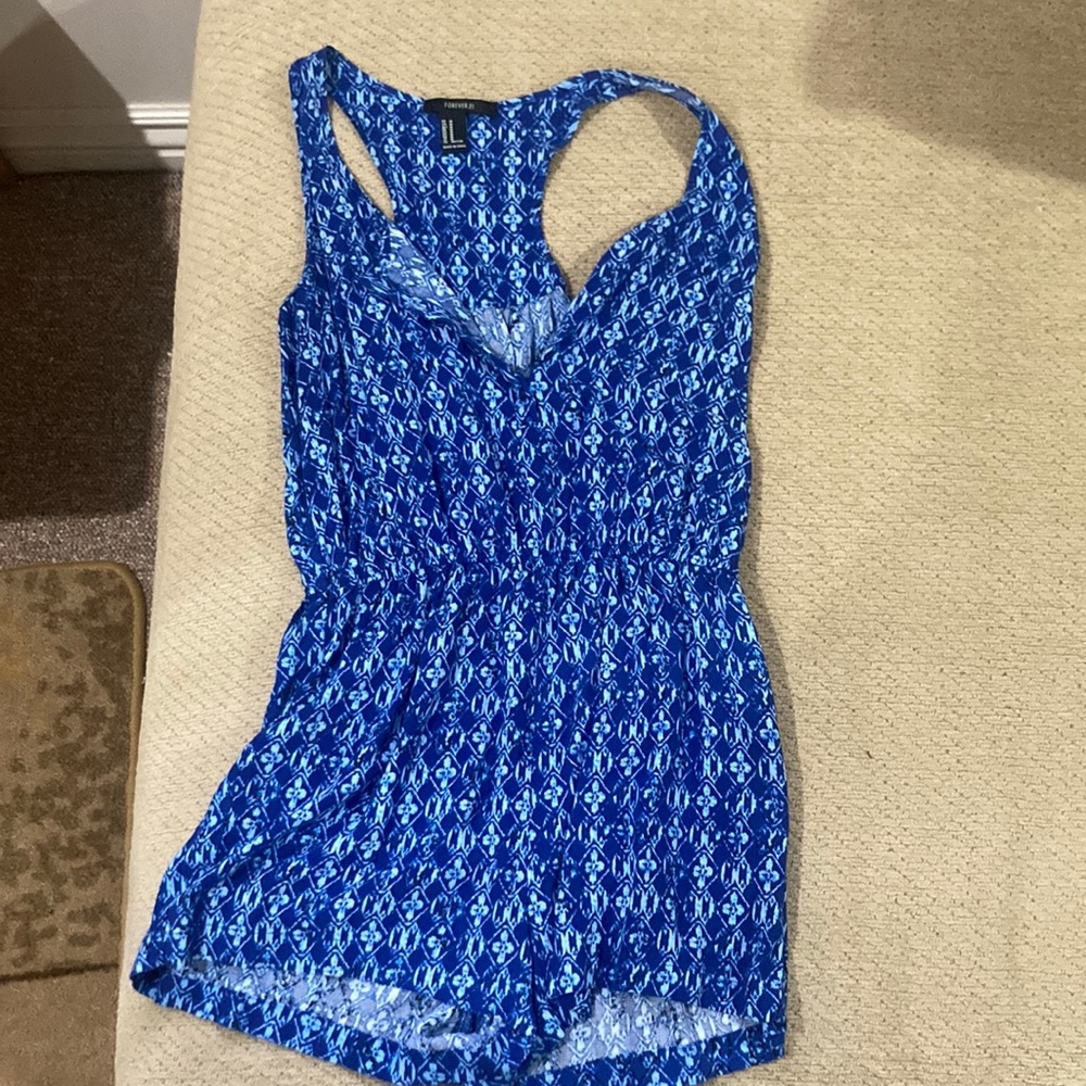 Medium Forever 21 Blue Romper